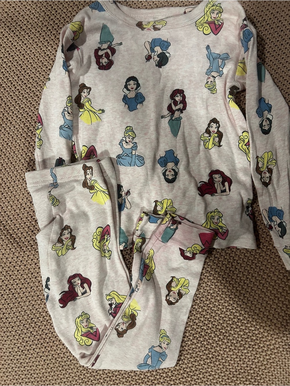 Baby Gap Disney Princess Pajama Set Girls 3 Years Organic Cotton Pink 2 Piece